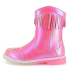 AW25 Billieblush Pink Star Fringe Logo Cowboy Boots
