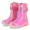 AW25 Billieblush Pink Star Fringe Logo Cowboy Boots