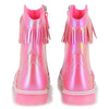 AW25 Billieblush Pink Star Fringe Logo Cowboy Boots
