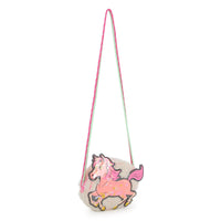 PREORDER AW25 Billieblush Pink & White Faux Fur Horse Bag