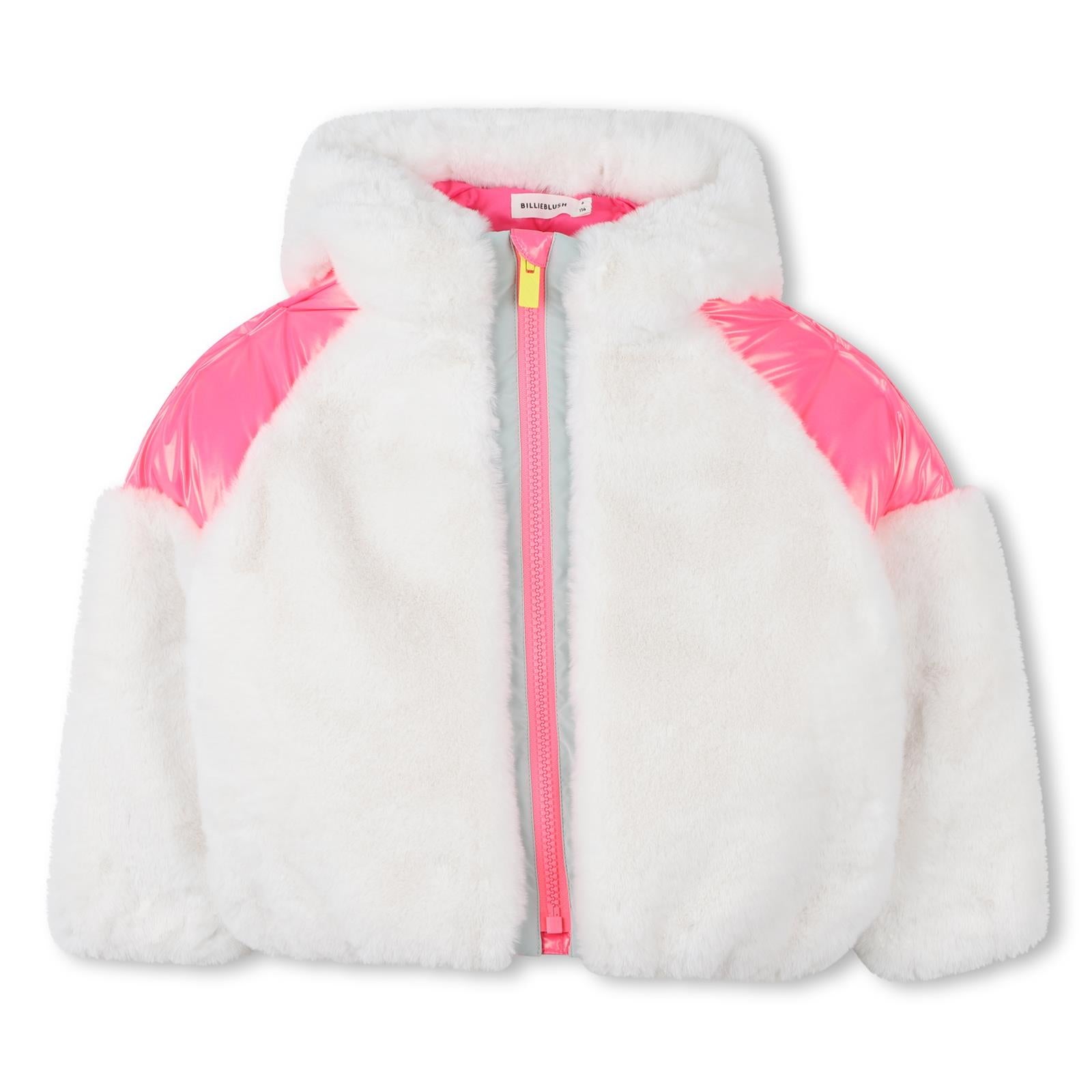 PREORDER AW25 Billieblush White & Pink Faux Fur Coat