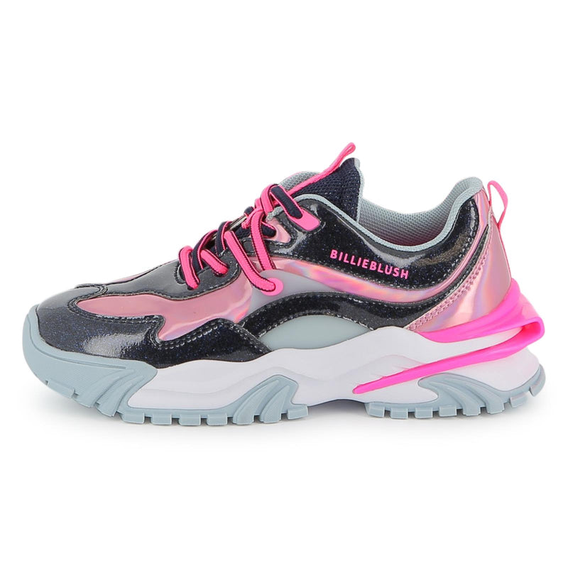 PREORDER AW25 Billieblush Grey & Pink Logo Trainers