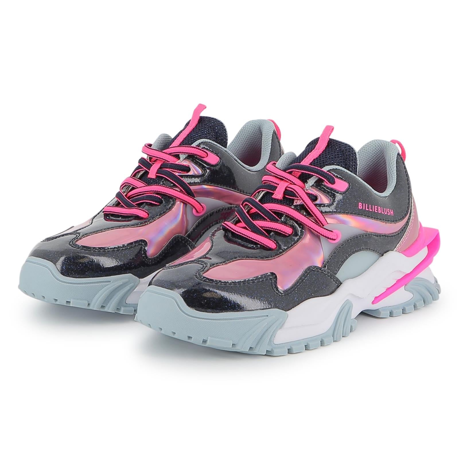 PREORDER AW25 Billieblush Grey & Pink Logo Trainers