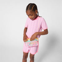 SS26 Billieblush Pink & Yellow Knit Shorts Set