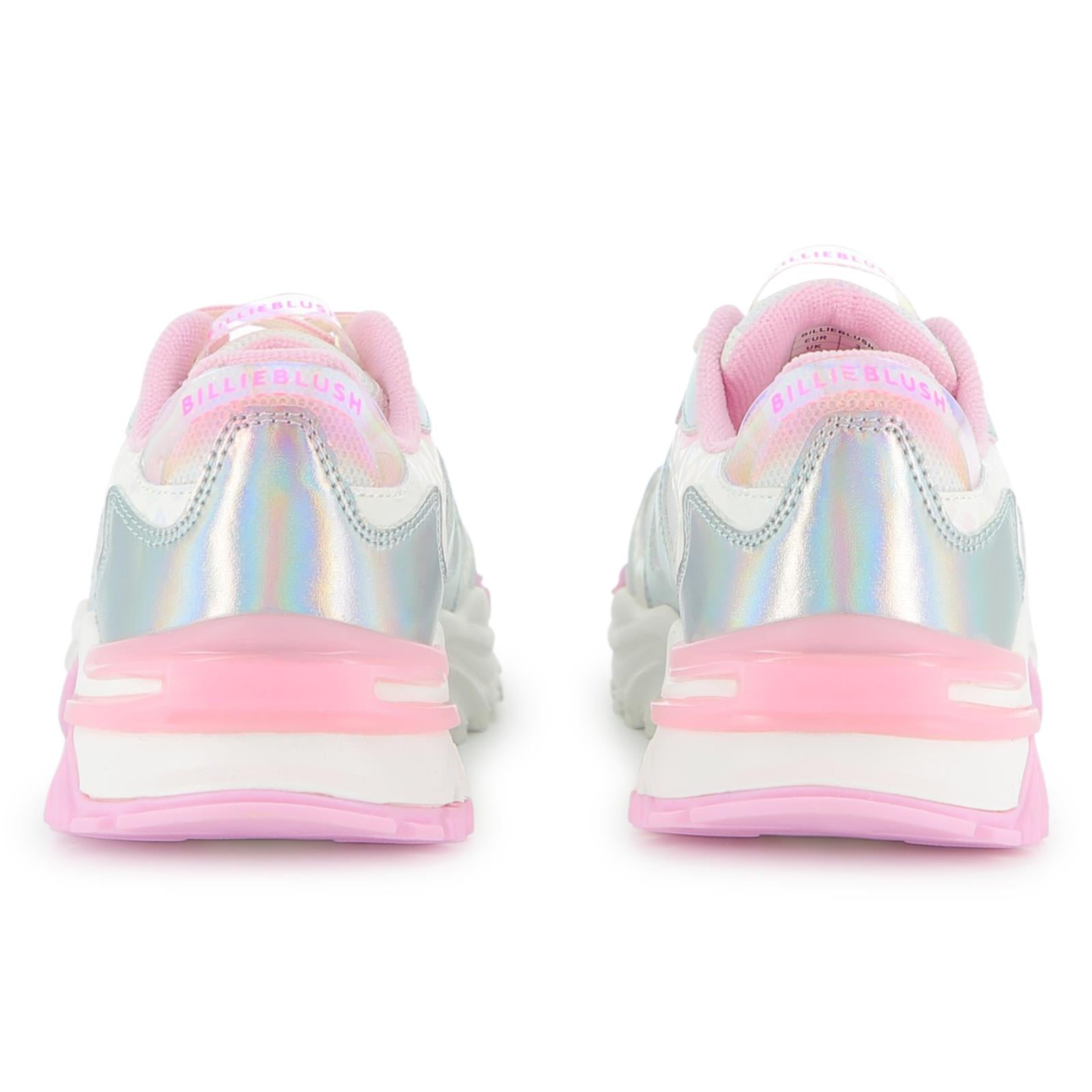 SS26 Billieblush Pink & Silver Leopard Print Trainers