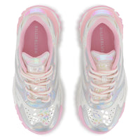 SS26 Billieblush Pink & Silver Leopard Print Trainers