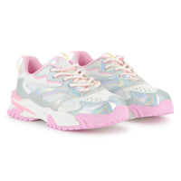 SS26 Billieblush Pink & Silver Leopard Print Trainers