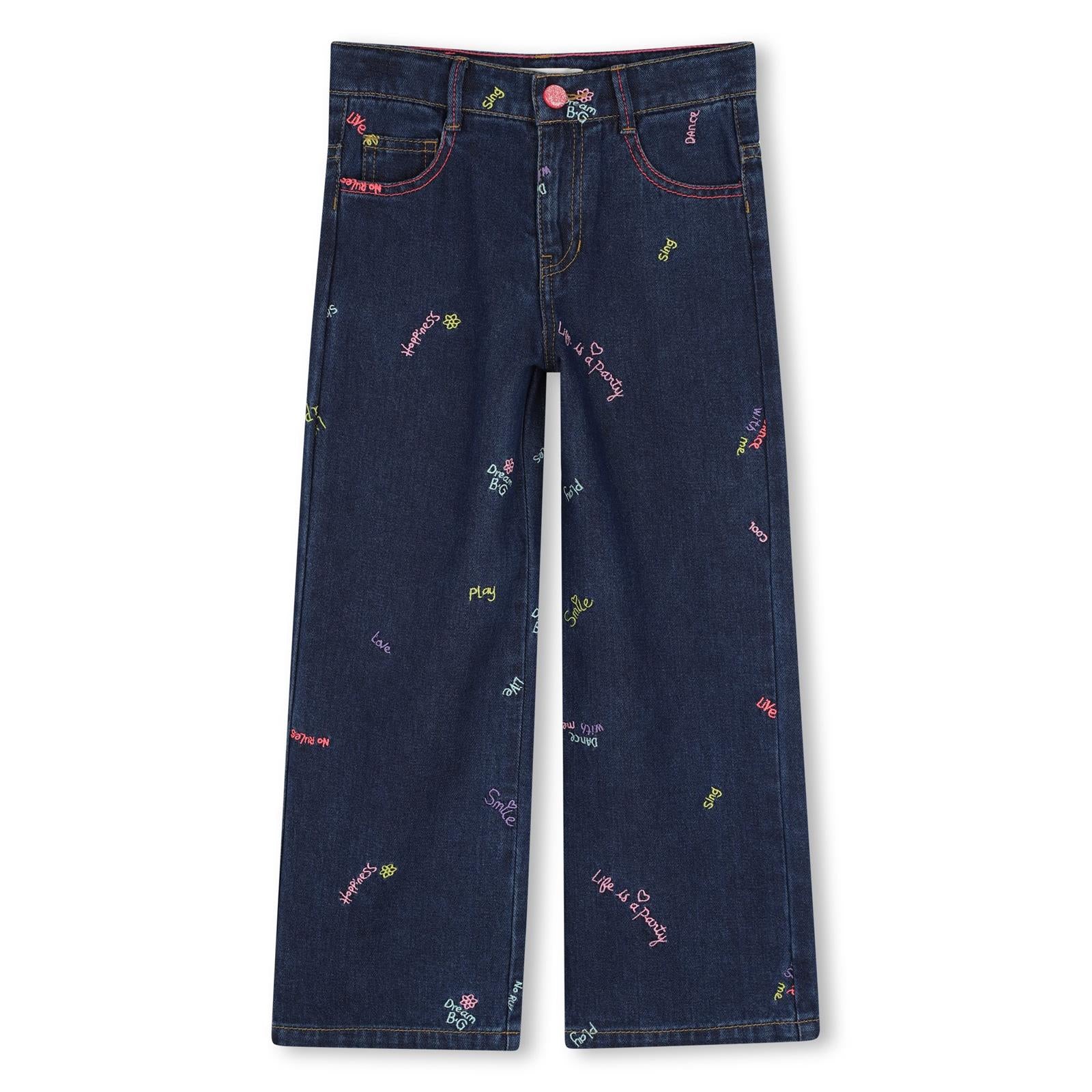 Billieblush Girls Blue Denim Embroidered Jeans