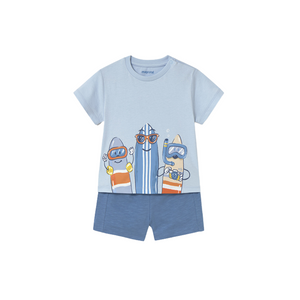 SS25 Mayoral Blue Surfboards Shorts Set