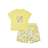 SS25 Mitch & Son GIOVANI & GIANCARLO Yellow White & Grey Logo Doodle Print T-Shirt & Swim Shorts Set