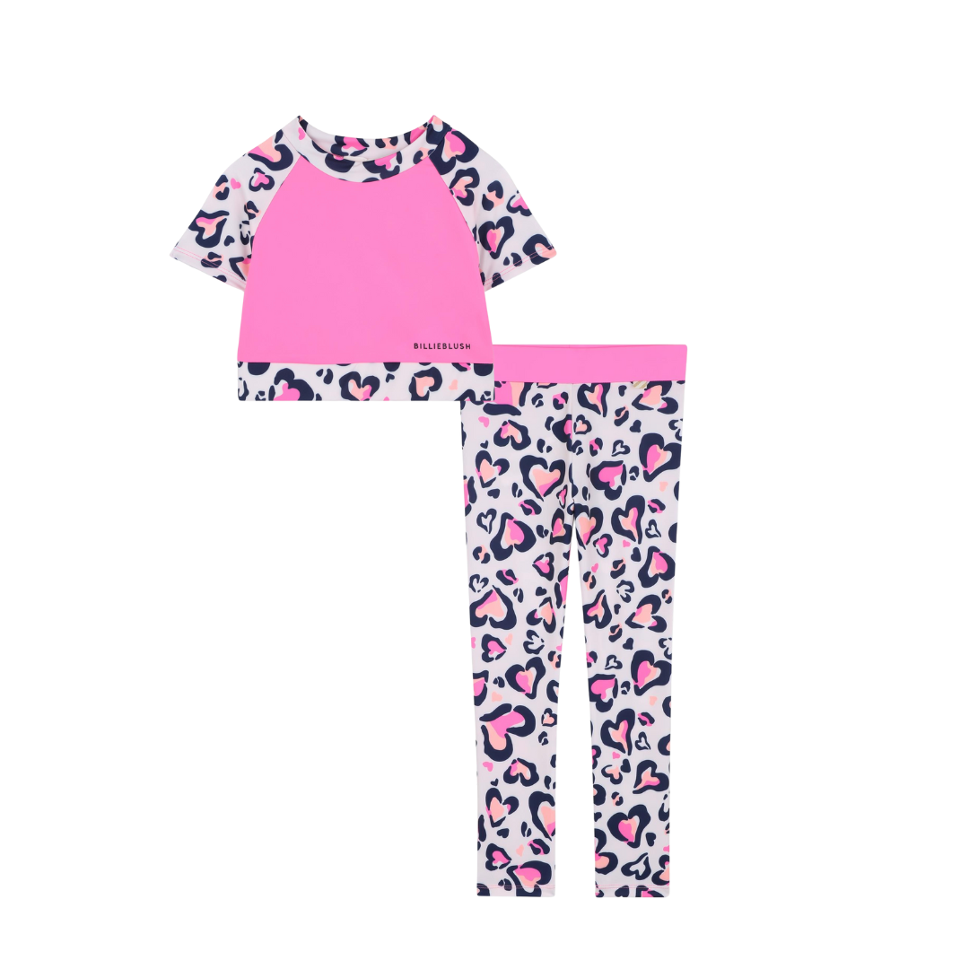 PREORDER AW25 Billieblush Pink Leopard Print Gym Leggings Set