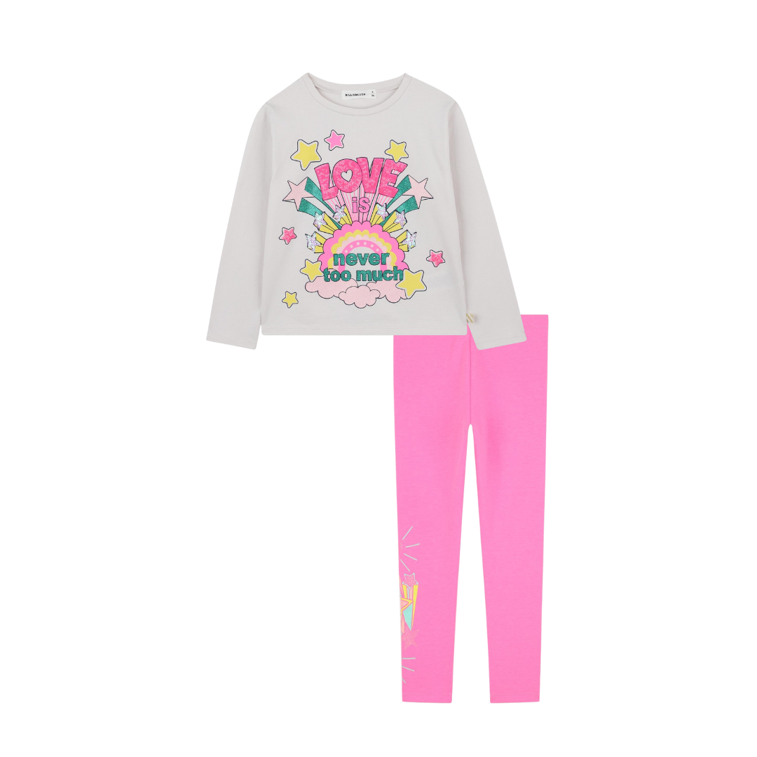 PREORDER AW25 Billieblush Pink 'Love Is Never Too Much' Leggings Set