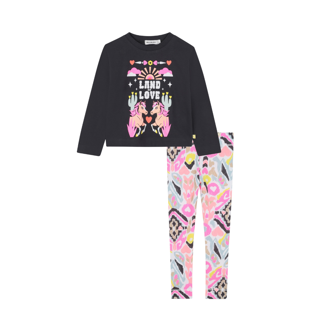PREORDER AW25 Billieblush Multicoloured 'Land Of Love' Printed Leggings Set