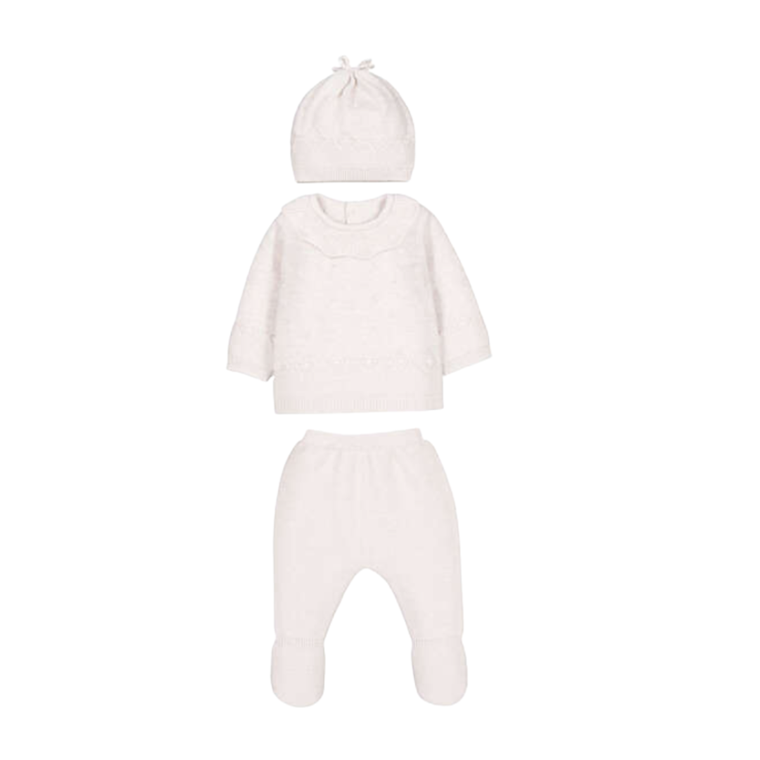 Mayoral Girls Cream Two Piece Set With Hat