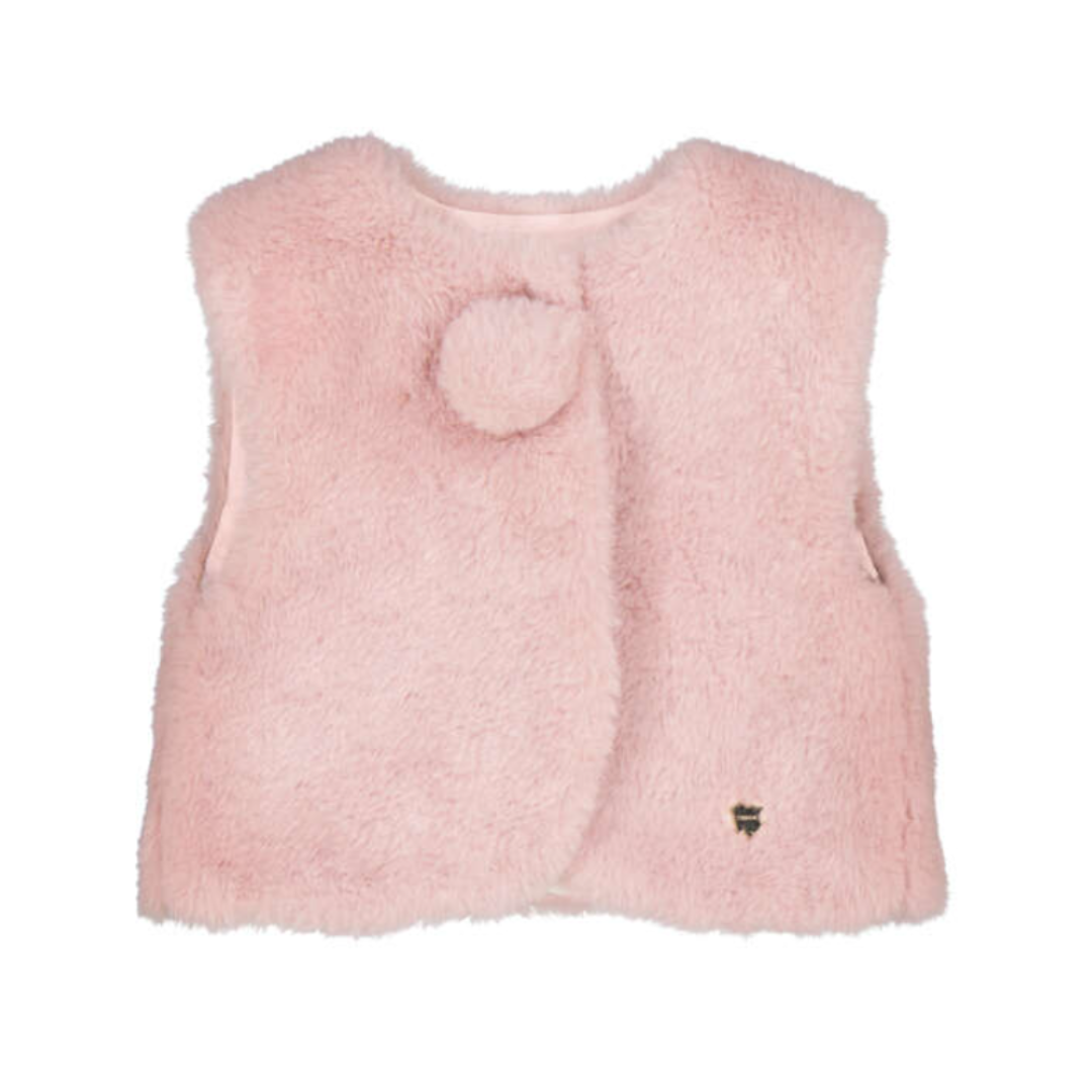 Mayoral Girls Pink Faux Fur Gilet