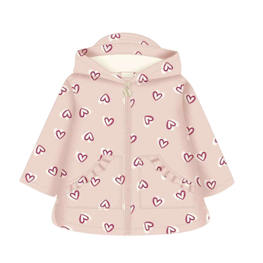Mayoral Girls Pink Hearts Raincoat