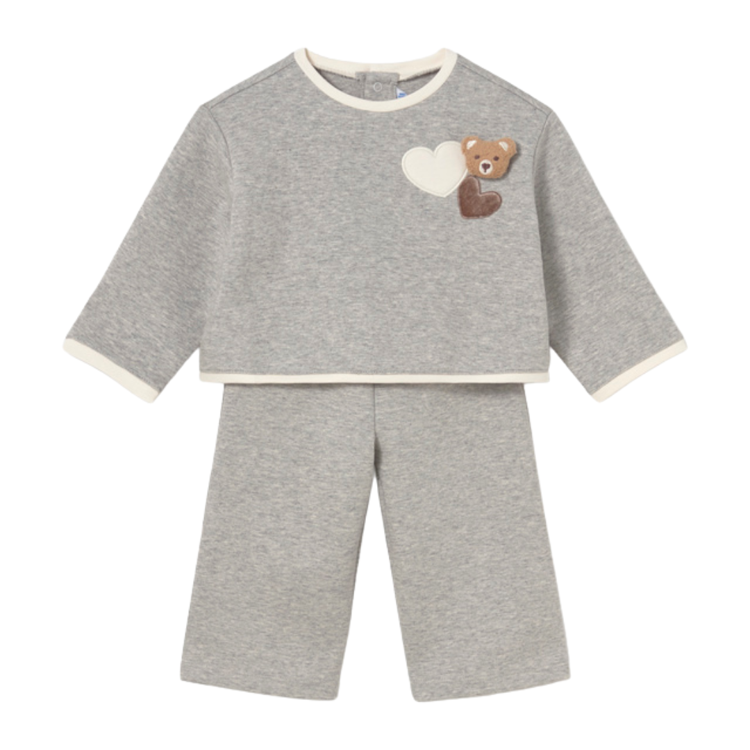 Mayoral Girls Grey Teddy Hearts Tracksuit