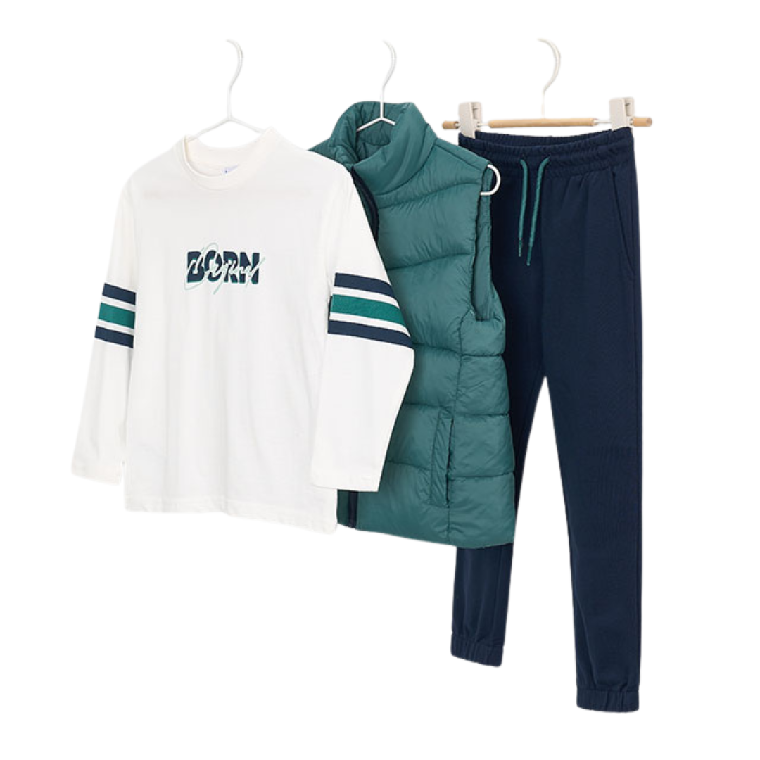 Mayoral Boys Green Three Piece Tracksuit