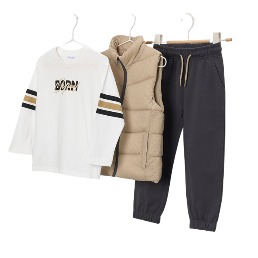 Mayoral Boys Beige Three Piece Tracksuit