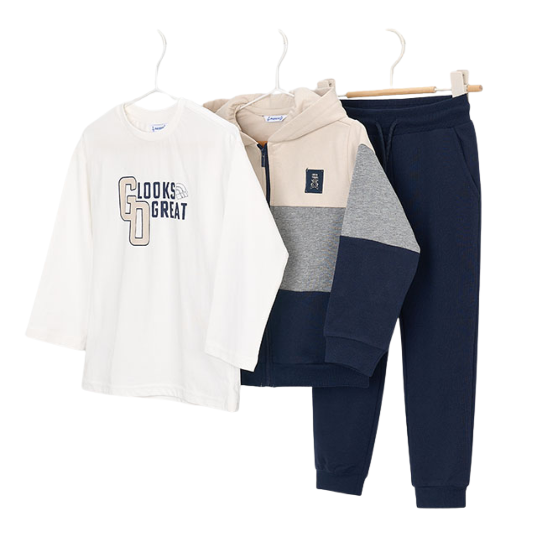 Mayoral Boys Navy Blue Three Piece Tracksuit