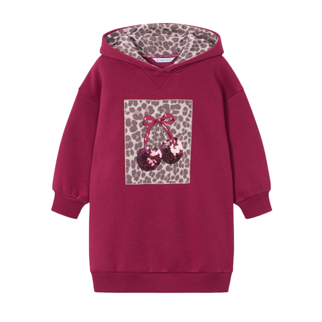 Mayoral Girls Red Leopard Print Cherry Dress