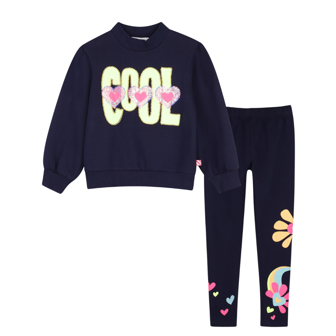 Billieblush Girls Navy 'Cool' Leggings Set