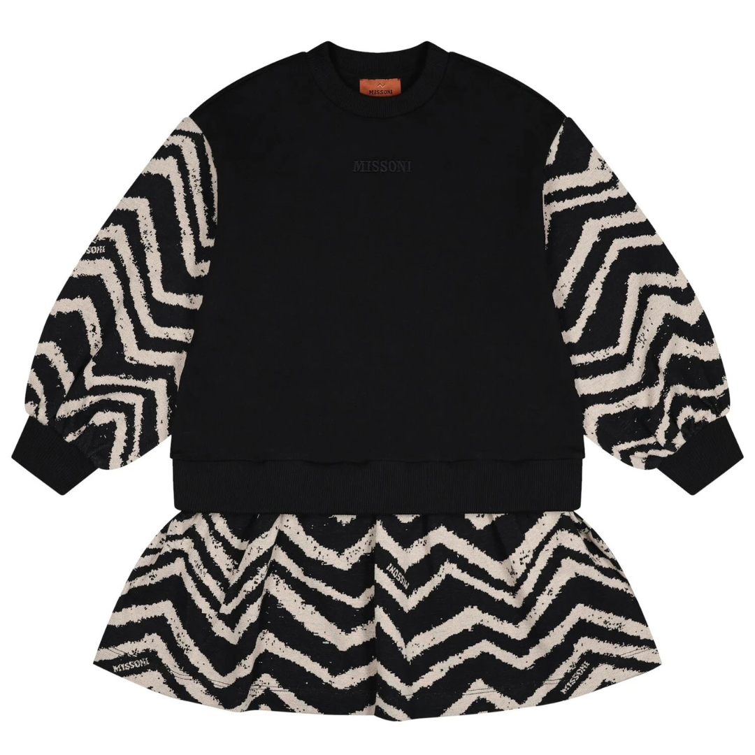 Missoni Girls Black Chevron Dress