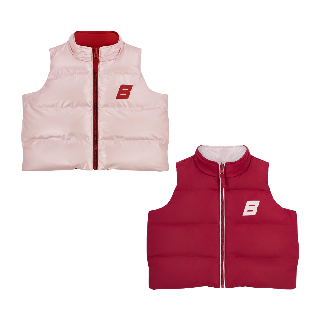 Bonini Girls REVIVE Burgundy & Pink Reversible Gilet