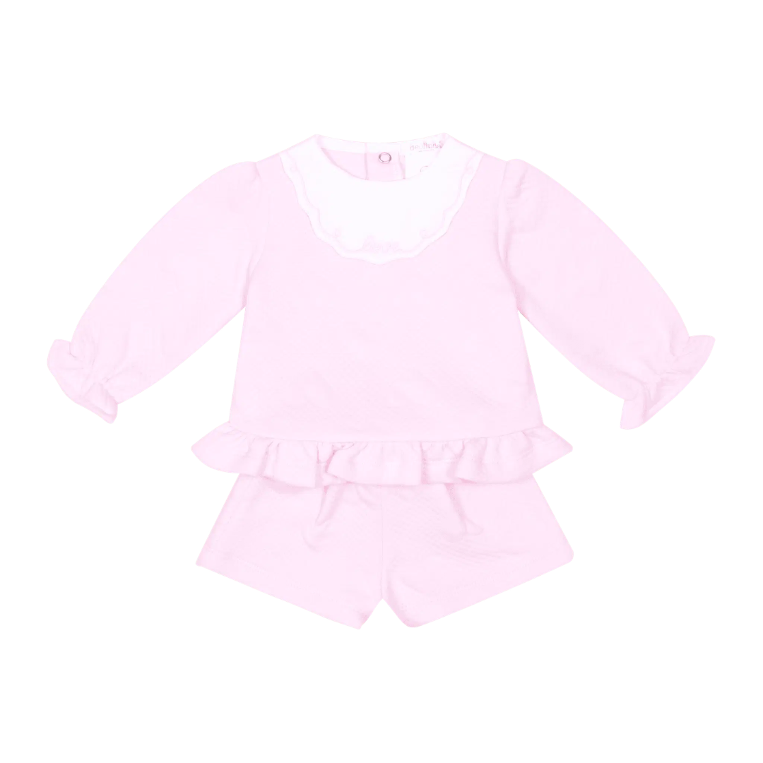 Deolinda Girls Pink 'Love' Shorts Set