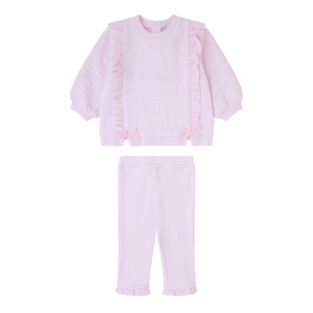 Tutto Piccolo Girls Pink Floral Leggings Set
