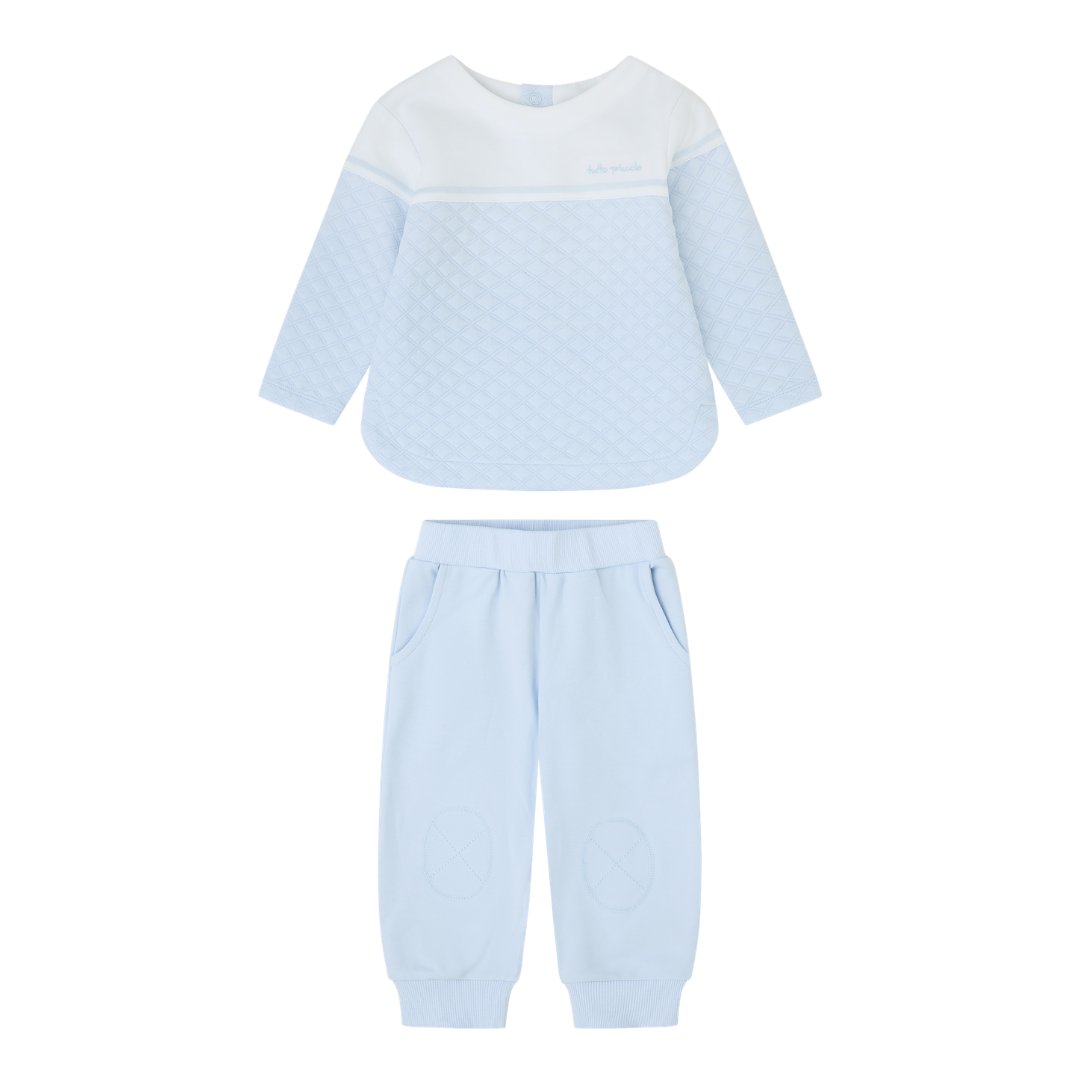 Tutto Piccolo Boys Blue & White Quilted Tracksuit
