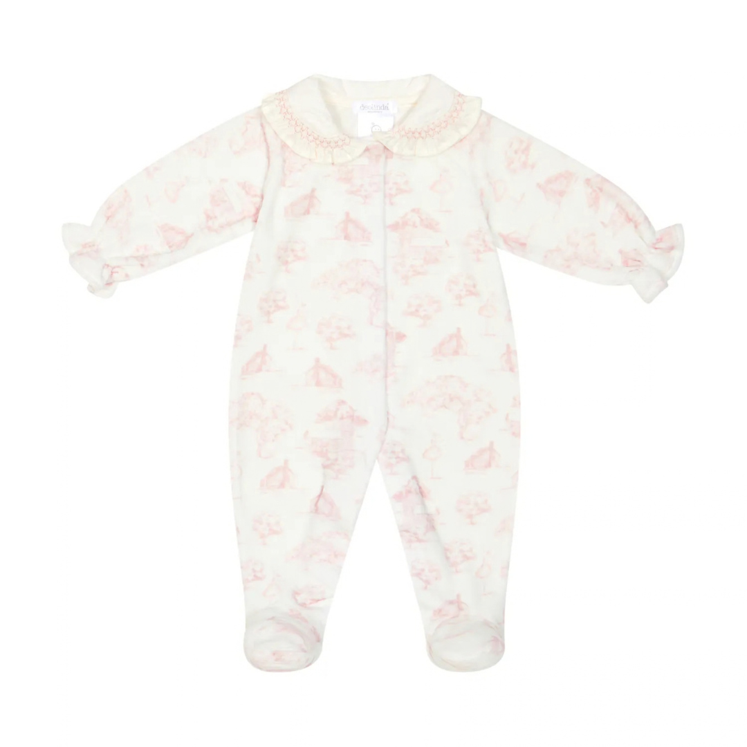 Deolinda Girls Pink Printed Babygrow