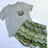 SS25 Moda Bandidos Green Zig Zag T-Shirt & Swim Shorts Set