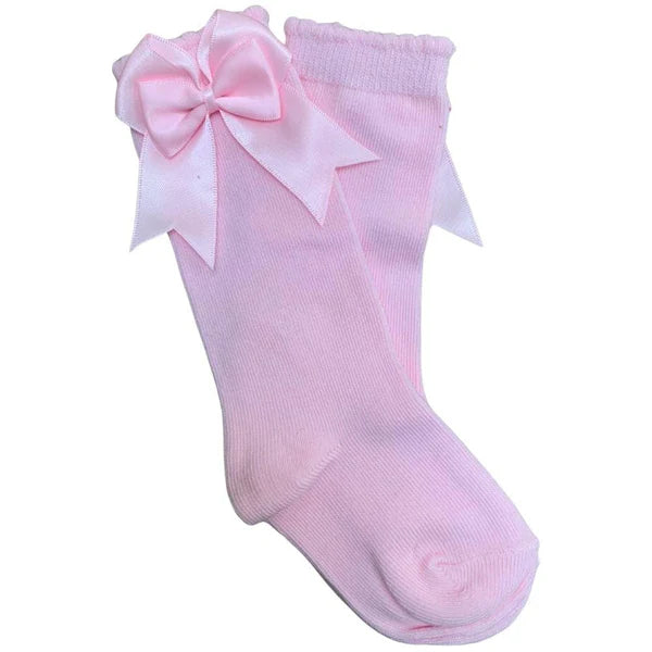 Tambino Baby Pink Knee High Bow Socks