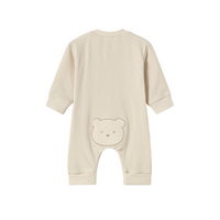 SS25 Mayoral Baby Beige Ribbed Teddy Bear Babygrow