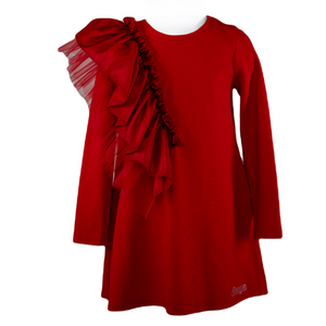 AW24 Daga Red Tulle Frill Dress