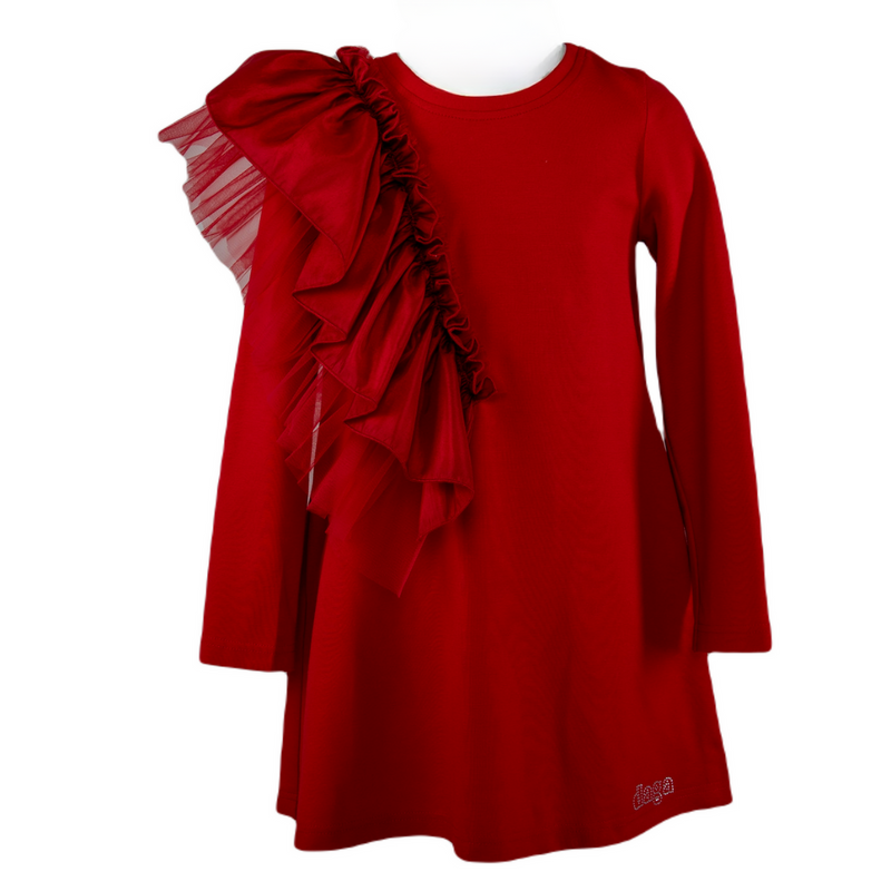 AW24 Daga Red Tulle Frill Dress