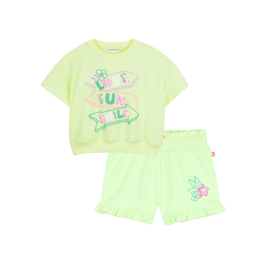 SS26 Billieblush Multicoloured 'Love Fun Smile' Sequin Shorts Set