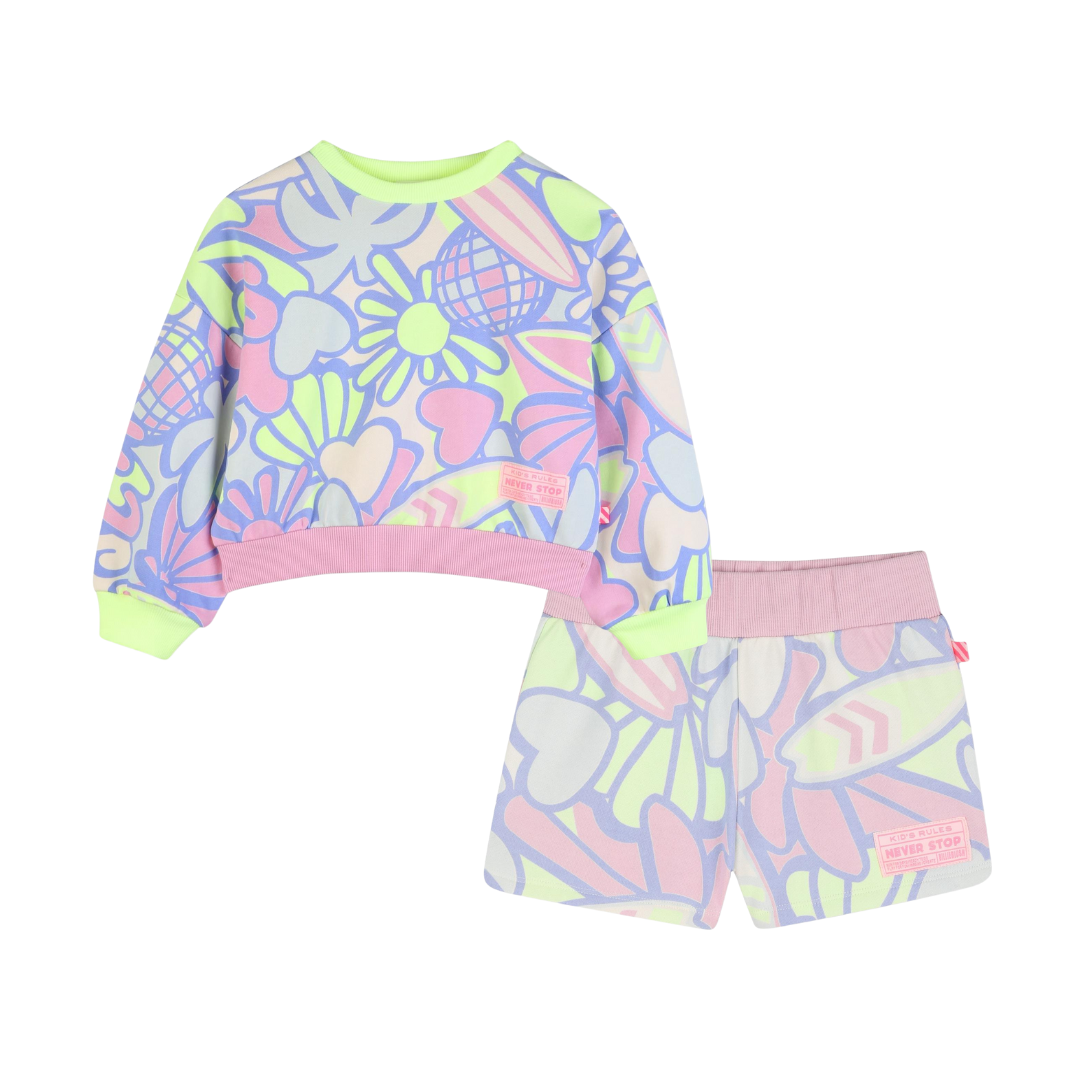 SS26 Billieblush Multicoloured Symbols Sweat Shorts Set