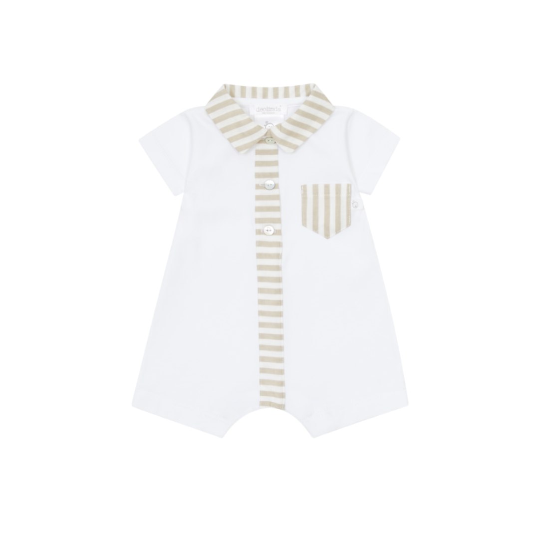 SS25 Deolinda Beige & White Stripe Romper
