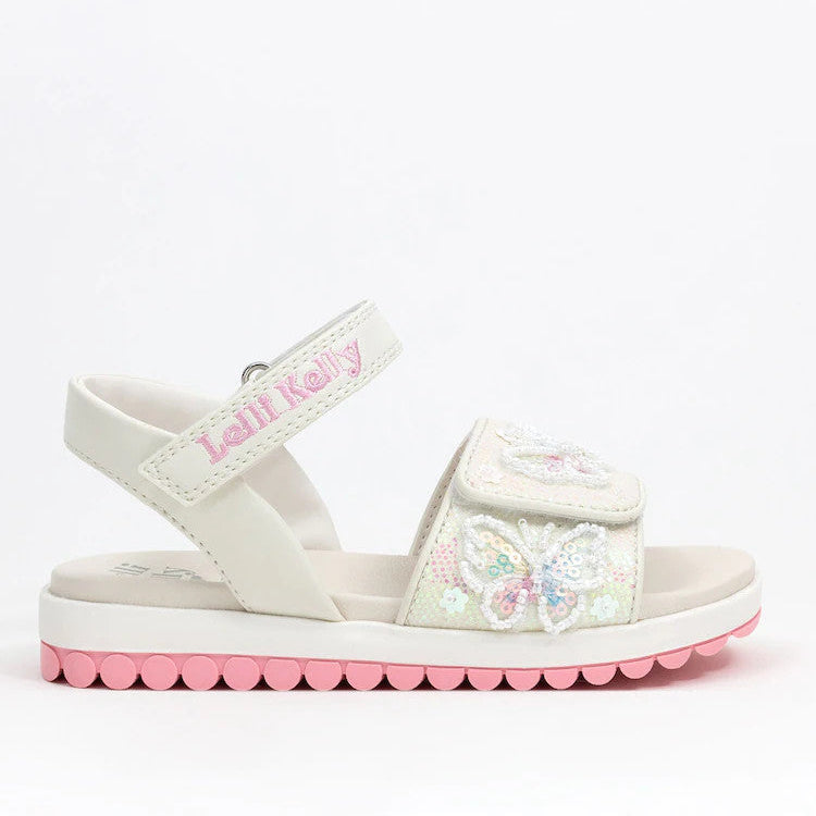 SS26 Lelli Kelly White Butterfly Floral Sandals