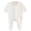 Baby Gi Ivory & Pink Velour Vintage Frill Babygrow