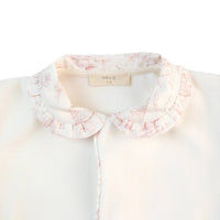 Baby Gi Ivory & Pink Velour Vintage Frill Babygrow