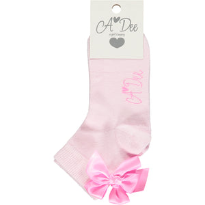 AW23 ADee ALAIA Pink Bow Ankle Socks