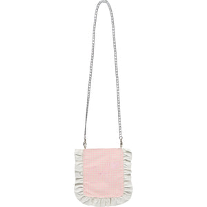 AW23 ADee ANNIE Pink Houndstooth Frill Bag