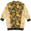 AW23 ADee BLAIR Black Gold & White Baroque Print Sweater Dress