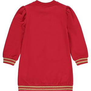 AW23 ADee COCO Red & Gold 'Adee Queen' Sequin Heart Sweater Dress