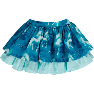 AW23 ADee DESTINY Aqua Blue Unicorn Print Frill Skirt Set