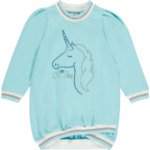 AW23 ADee DOROTHY Aqua Blue Unicorn Sweat Dress