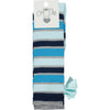 AW23 ADee DARWIN Aqua Blue Striped Bow Knee High Socks